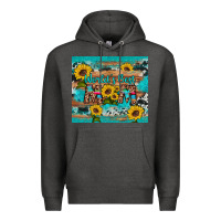 Charcoal Heather world's best mom sunflower leopard cowhide Premium Hoodie - Artiststas