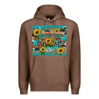 Chestnut world's best mom sunflower leopard cowhide Premium Hoodie - Artiststas