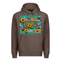 Coffee world's best mom sunflower leopard cowhide Premium Hoodie - Artiststas