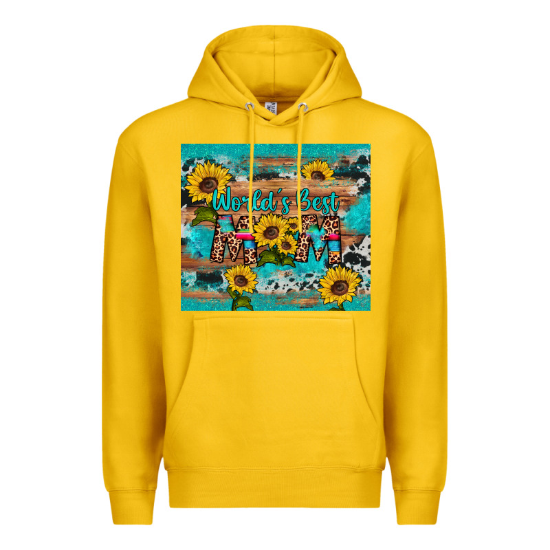 World's Best Mom Sunflower Leopard Cowhide Premium Hoodie by Artiststas | Teevron