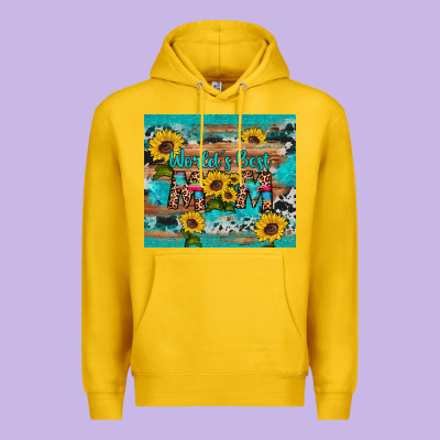 World's Best Mom Sunflower Leopard Cowhide Premium Hoodie Designed By Artiststas