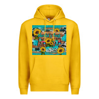 Lemon world's best mom sunflower leopard cowhide Premium Hoodie - Artiststas