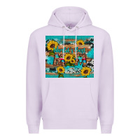 Lilac world's best mom sunflower leopard cowhide Premium Hoodie - Artiststas