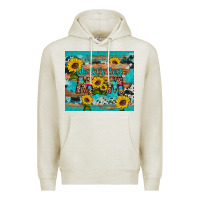 Oatmeal Heather world's best mom sunflower leopard cowhide Premium Hoodie - Artiststas