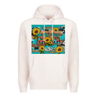 Pale Pink world's best mom sunflower leopard cowhide Premium Hoodie - Artiststas