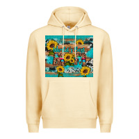 Pina Colada world's best mom sunflower leopard cowhide Premium Hoodie - Artiststas