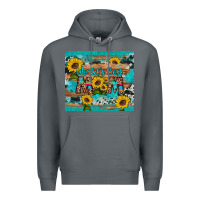 Rock world's best mom sunflower leopard cowhide Premium Hoodie - Artiststas