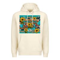 Sandshell world's best mom sunflower leopard cowhide Premium Hoodie - Artiststas
