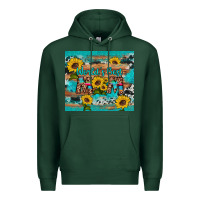 Sports Green world's best mom sunflower leopard cowhide Premium Hoodie - Artiststas