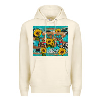 Tofu world's best mom sunflower leopard cowhide Premium Hoodie - Artiststas