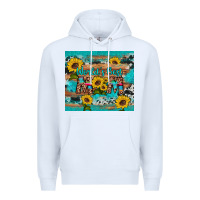 White world's best mom sunflower leopard cowhide Premium Hoodie - Artiststas