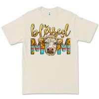Bone Western Blessed Mom Charolais Bull Premium Tee - LillyAllenDesigns