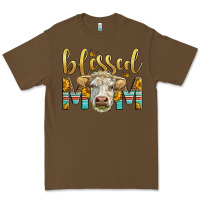 Cacao Western Blessed Mom Charolais Bull Premium Tee - LillyAllenDesigns