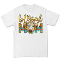 White Western Blessed Mom Charolais Bull Premium Tee - LillyAllenDesigns