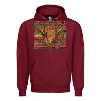Burgundy serape leopard turquoise sunflowers cow Zipper Hoodie - RanaPortraitStore