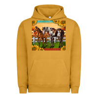 Pigment Peanut Butter Western Ranch Horses Urban Hoodie - LillyAllenDesigns