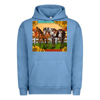 Pigment Pebble Blue Western Ranch Horses Urban Hoodie - LillyAllenDesigns