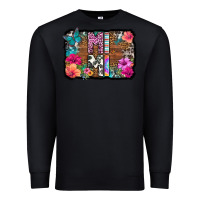 Black mimi floral background Premium Sweatshirt - HRA Design Shop