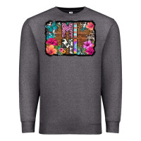 Charcoal Heather mimi floral background Premium Sweatshirt - HRA Design Shop