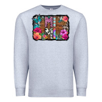 Heather Grey mimi floral background Premium Sweatshirt - HRA Design Shop