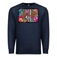 Navy mimi floral background Premium Sweatshirt - HRA Design Shop