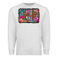Oatmeal Heather mimi floral background Premium Sweatshirt - HRA Design Shop