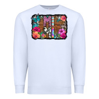 White mimi floral background Premium Sweatshirt - HRA Design Shop