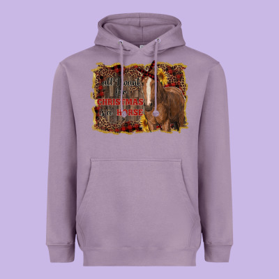 All I Want For Christmas Is A Horse Heavyweight Hoodie Designed By Ranaportraitstore