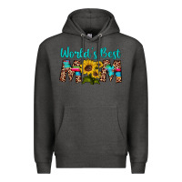Charcoal Heather world's best mom sunflower Premium Hoodie - Artiststas