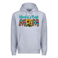 Heather Grey world's best mom sunflower Premium Hoodie - Artiststas