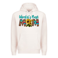 Pale Pink world's best mom sunflower Premium Hoodie - Artiststas