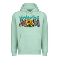 Seafoam world's best mom sunflower Premium Hoodie - Artiststas