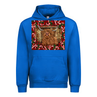 Cobalt Christmas highland cow with candy canes Urban Hoodie - BarkalooDesign