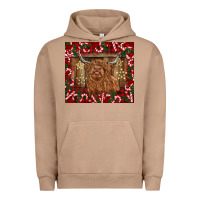 Pigment Burro Christmas highland cow with candy canes Urban Hoodie - BarkalooDesign