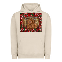 Pigment French Oak Christmas highland cow with candy canes Urban Hoodie - BarkalooDesign