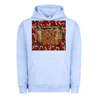 Pigment Grape Ice Christmas highland cow with candy canes Urban Hoodie - BarkalooDesign