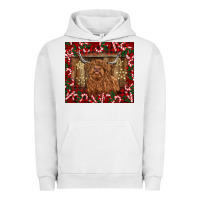 Pigment Lunar Rock Christmas highland cow with candy canes Urban Hoodie - BarkalooDesign