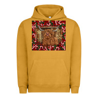 Pigment Peanut Butter Christmas highland cow with candy canes Urban Hoodie - BarkalooDesign