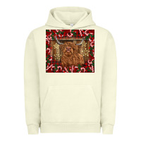 Pigment Pistachio Christmas highland cow with candy canes Urban Hoodie - BarkalooDesign
