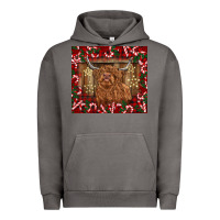Pigment Tornado Christmas highland cow with candy canes Urban Hoodie - BarkalooDesign