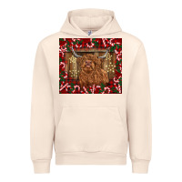Sandshell Christmas highland cow with candy canes Urban Hoodie - BarkalooDesign