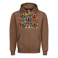 Chestnut serape gemstone glitter cowhide lady of guadalupe Zipper Hoodie - RanaPortraitStore