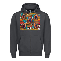 Smoke serape gemstone glitter cowhide lady of guadalupe Zipper Hoodie - RanaPortraitStore