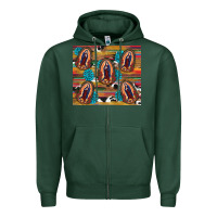 Sports Green serape gemstone glitter cowhide lady of guadalupe Zipper Hoodie - RanaPortraitStore