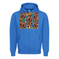 True Royal serape gemstone glitter cowhide lady of guadalupe Zipper Hoodie - RanaPortraitStore