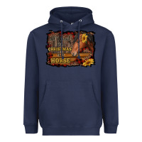 Navy all i want for christmas is a horse brown horse Heavyweight Hoodie - RanaPortraitStore