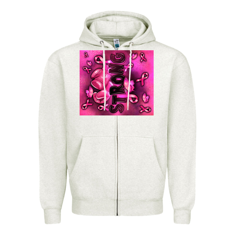 Strong Breast Cancer Zipper Hoodie by RanaPortraitStore | Teevron