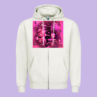 Zipper Hoodie strong breast cancer