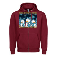 Burgundy snowman winter Zipper Hoodie - RanaPortraitStore