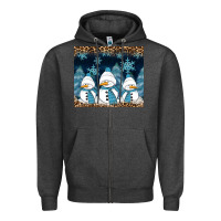 Charcoal Heather snowman winter Zipper Hoodie - RanaPortraitStore